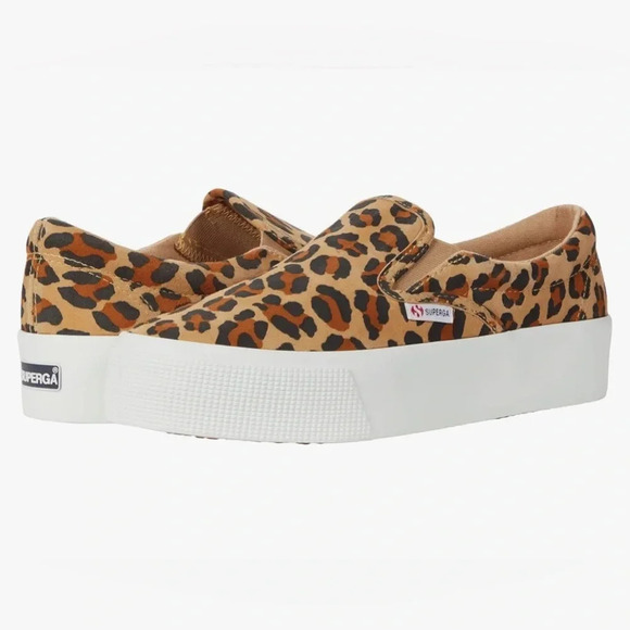 NWT Superga Women’s 2306 Suede K Leopard Print Sneaker Size 5 - Picture 1 of 10